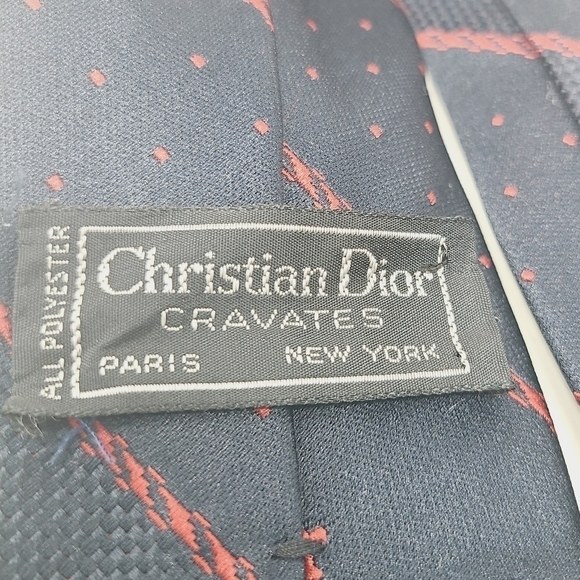 Christian Dior | Men's Navy and Red Mixed Print Tie (One Size) - Picture 5 of 11